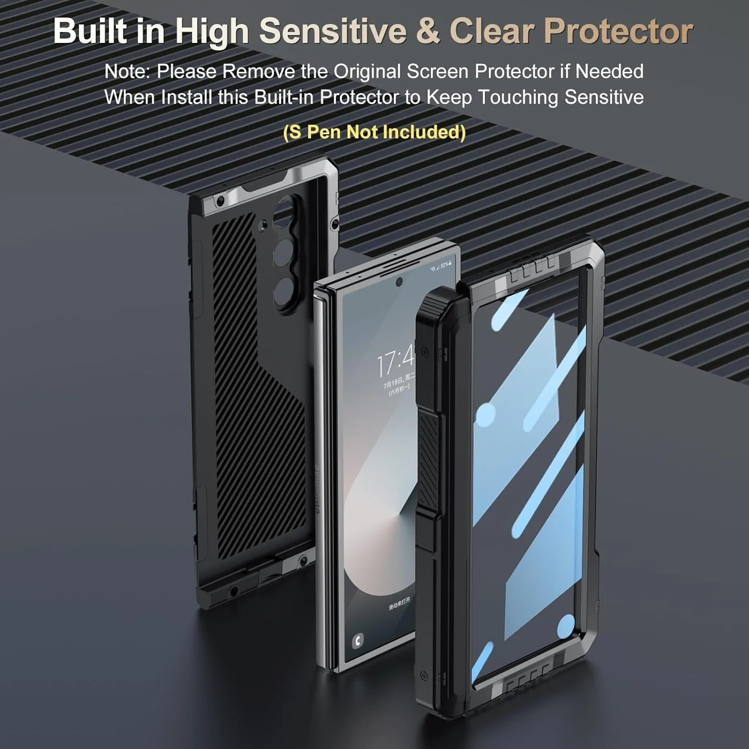 Galaxy Z Fold 7 Metal Bumper Heavy Duty Shockproof Cover