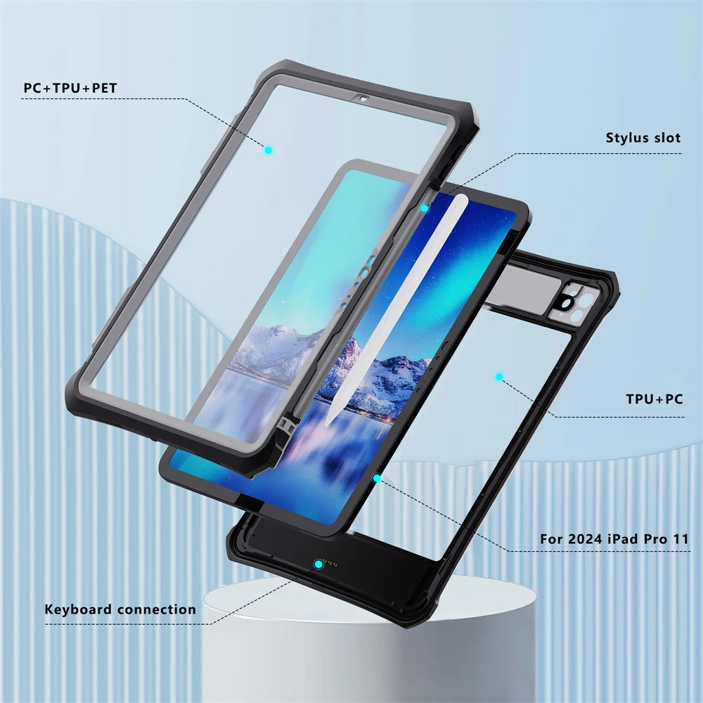 iPad Pro 11 2024/2025 IP68 Waterproof Diving Case