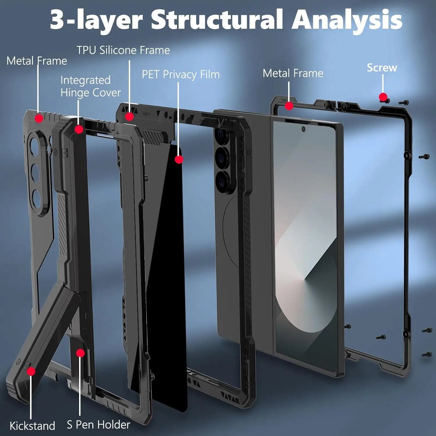 Galaxy Z Fold 7 Metal Bumper Heavy Duty Shockproof Cover