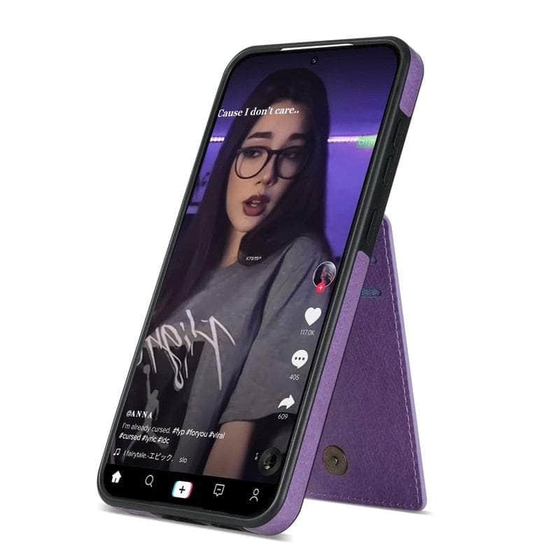 Anti-theft Galaxy S23 FE Brush Wallet Flip Case