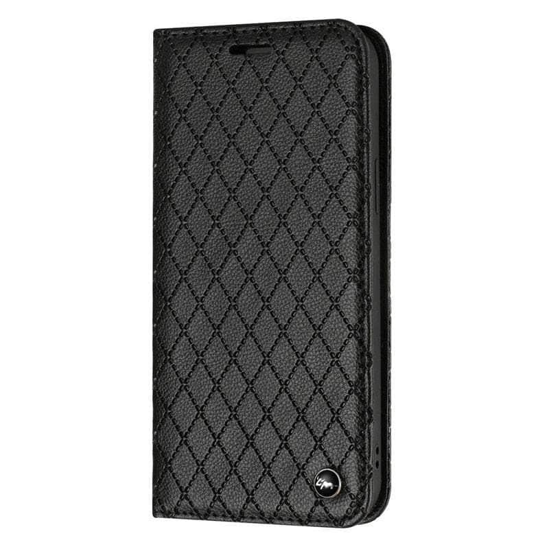 Casebuddy Black / For Galaxy A34 5G Embossing Samsung Galaxy A34 Vegan Leather Wallet