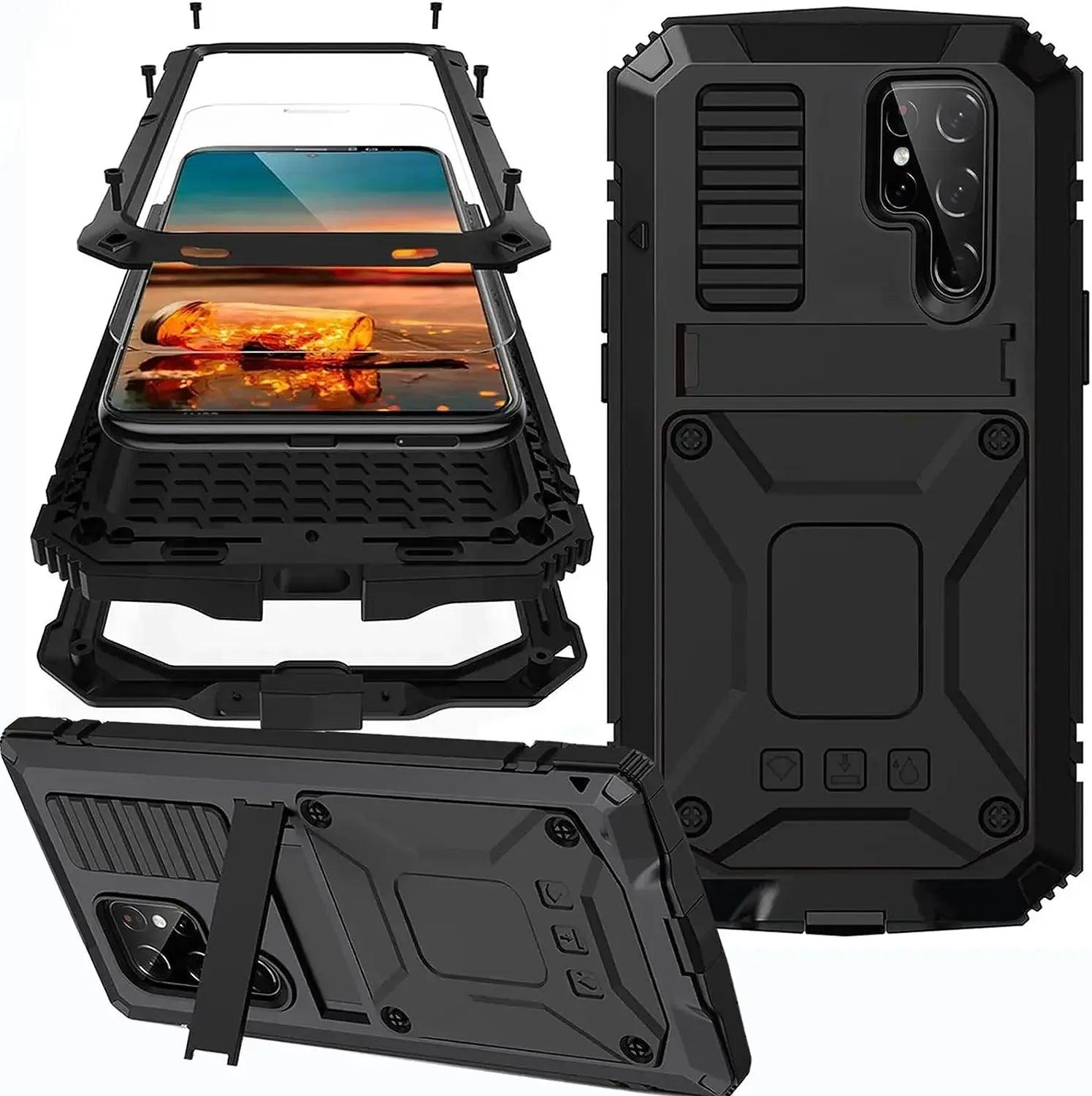 Casebuddy black / For Samsung S24 Plus Galaxy S24 Plus Rugged Military Metal Case