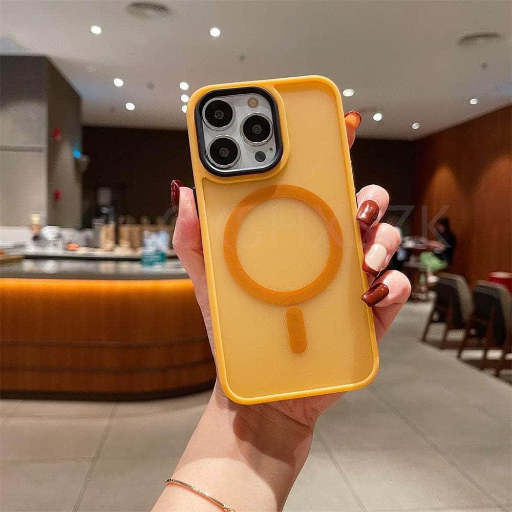 Casebuddy Yellow / For iPhone 15 Pro iPhone 15 Pro Magnetic Magsafe Shockproof Case