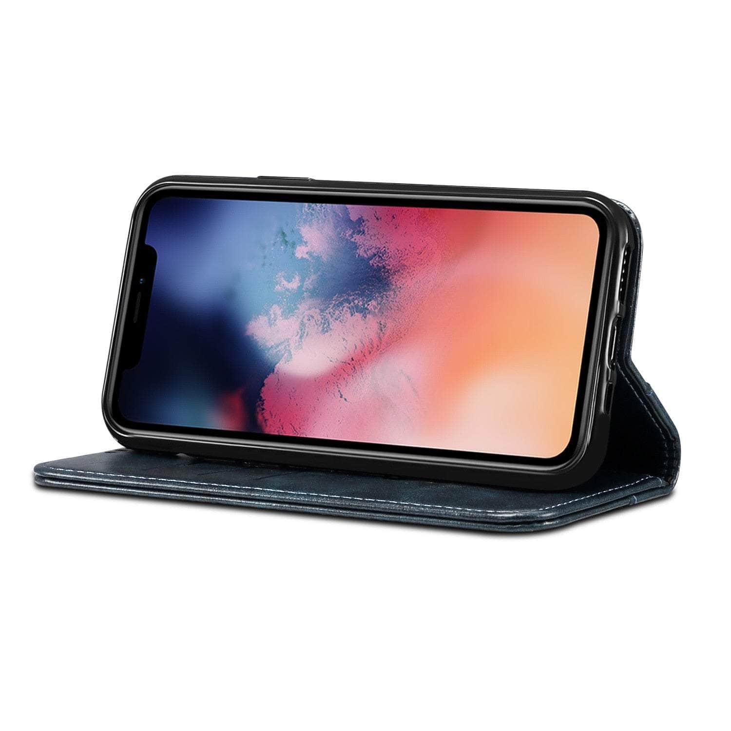 Casebuddy Classic iPhone 15 Pro Wallet Flip Genuine Leather Case