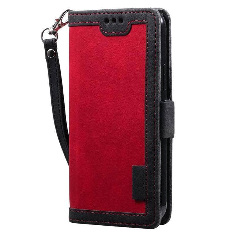 Casebuddy Deep Red / For Galaxy A54 5G Galaxy A54 Leather Flip Wallet Case