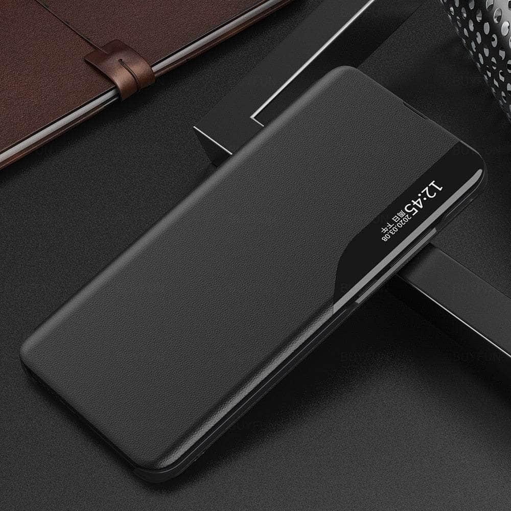 Casebuddy black-01 / For Samsung A54 5G Galaxy A54 Smart Side View Leather Flip Cover
