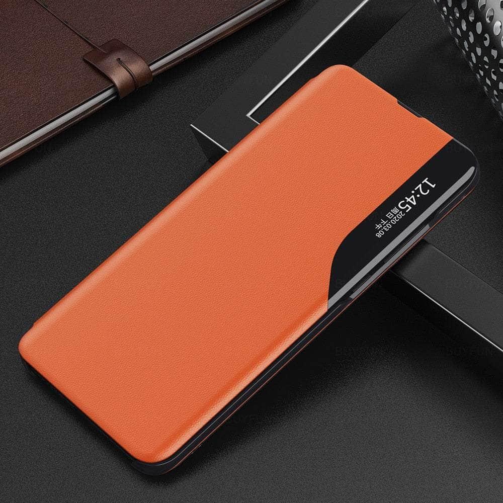 Casebuddy orange-05 / For Samsung A54 5G Galaxy A54 Smart Side View Leather Flip Cover