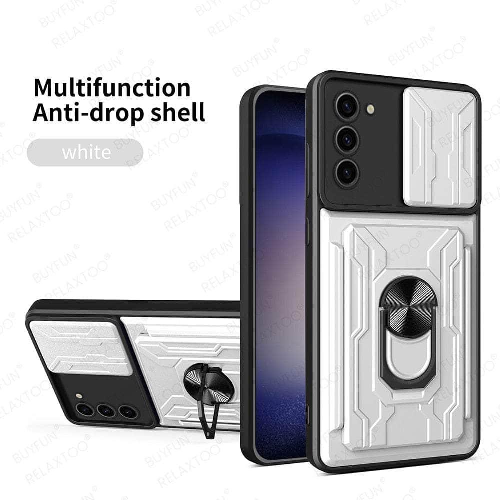 Casebuddy White 02 / S23 FE Galaxy S23 FE Magnetic Car Ring Stand