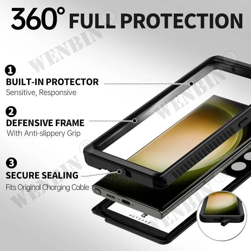 Casebuddy Black / Samsung S24 Plus Galaxy S24 Plus IP68 Waterproof Case