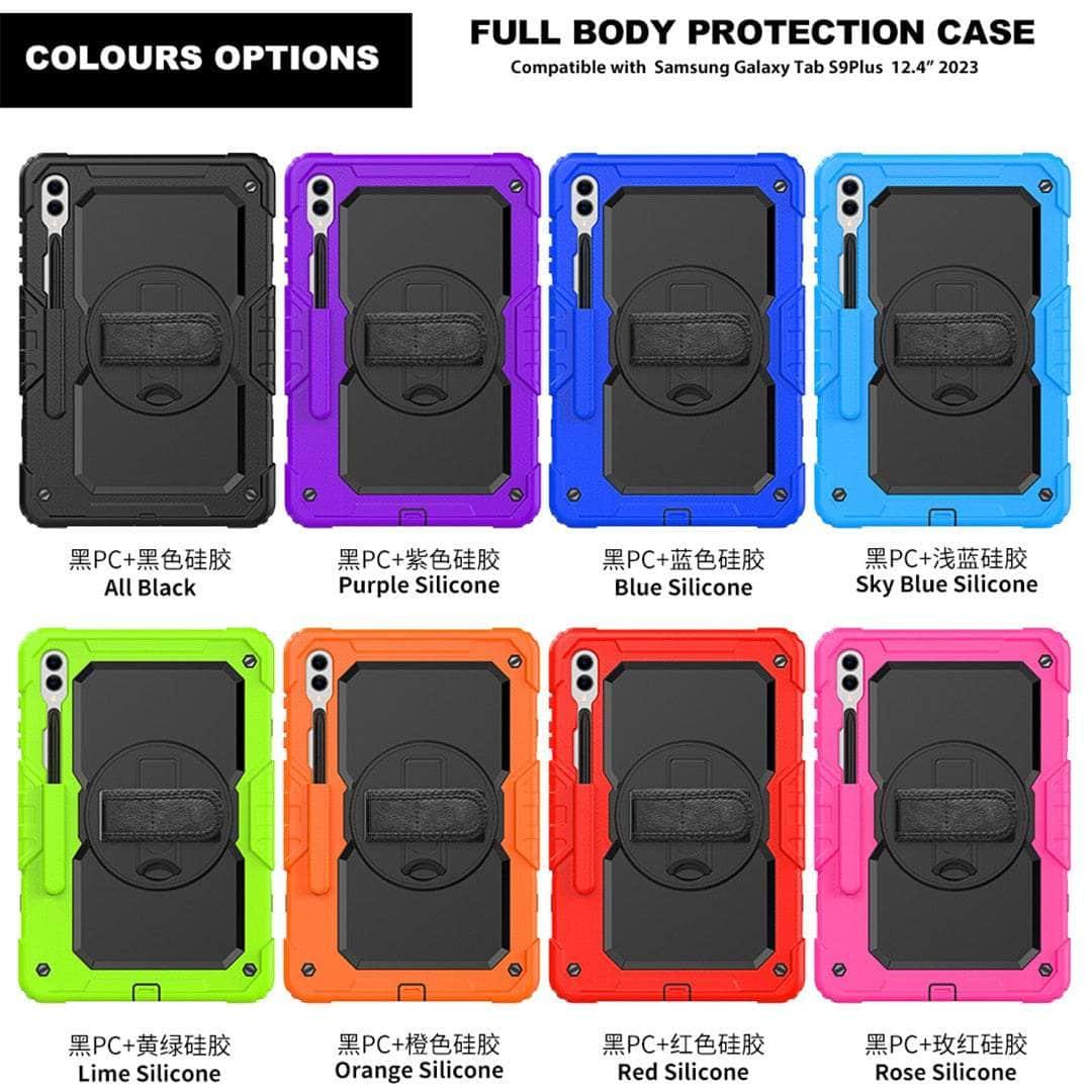Casebuddy Galaxy Tab S9 Plus Heavy Duty Kickstand Strap Case