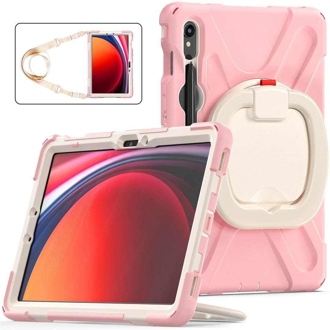 Casebuddy Pink / Tab S9 11 inch Galaxy Tab S9 Rotating Shockproof Rugged Cover