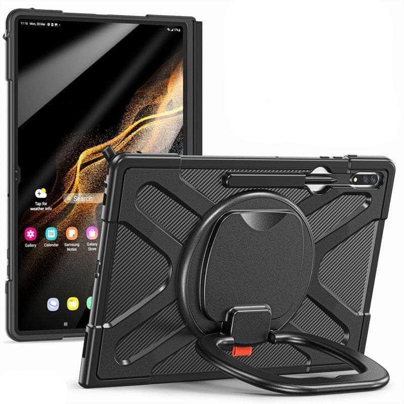 Casebuddy Galaxy Tab S9 Ultra Rotation Hand Ring Stand Rugged Case