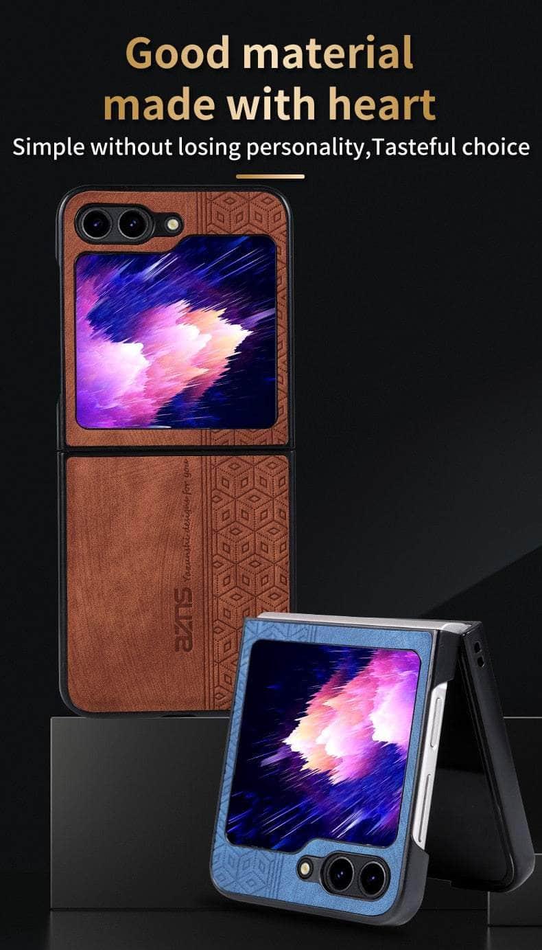 Casebuddy Galaxy Z Flip 5 Shockproof Protective Leather Cover