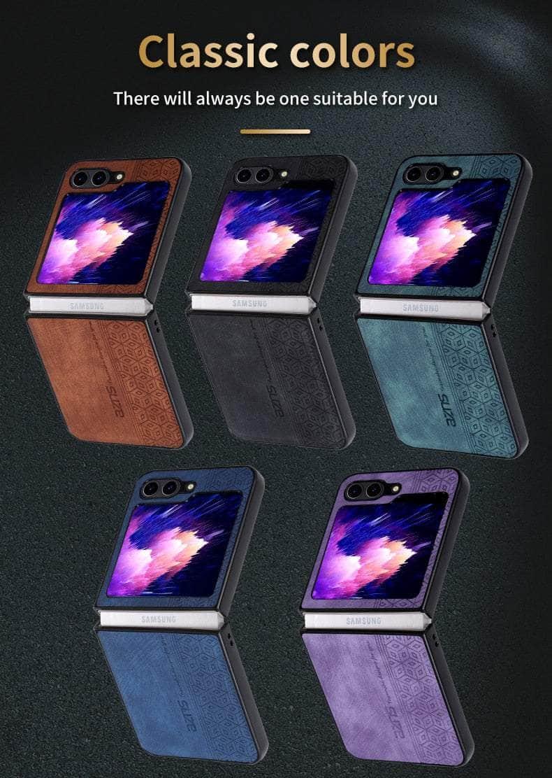 Casebuddy Galaxy Z Flip 5 Shockproof Protective Leather Cover