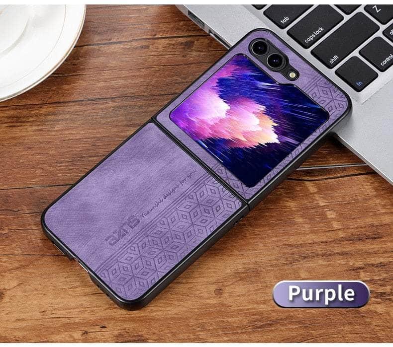 Casebuddy Galaxy Z Flip 5 Shockproof Protective Leather Cover