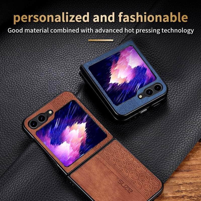 Casebuddy Galaxy Z Flip 5 Shockproof Protective Leather Cover
