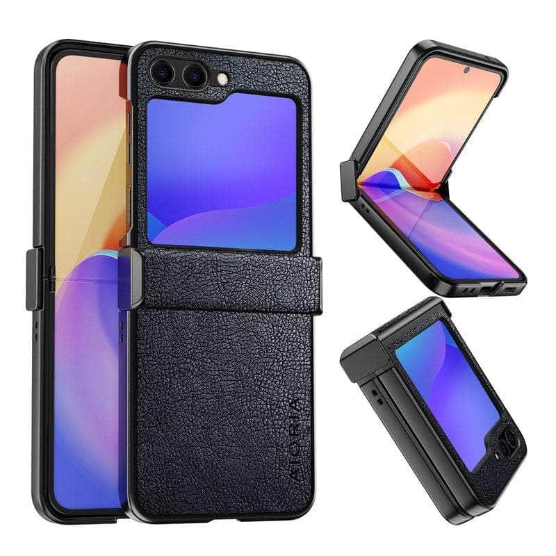 Casebuddy Black / Z Flip 5 Galaxy Z Flip 5 Vintage Vegan Leather Case