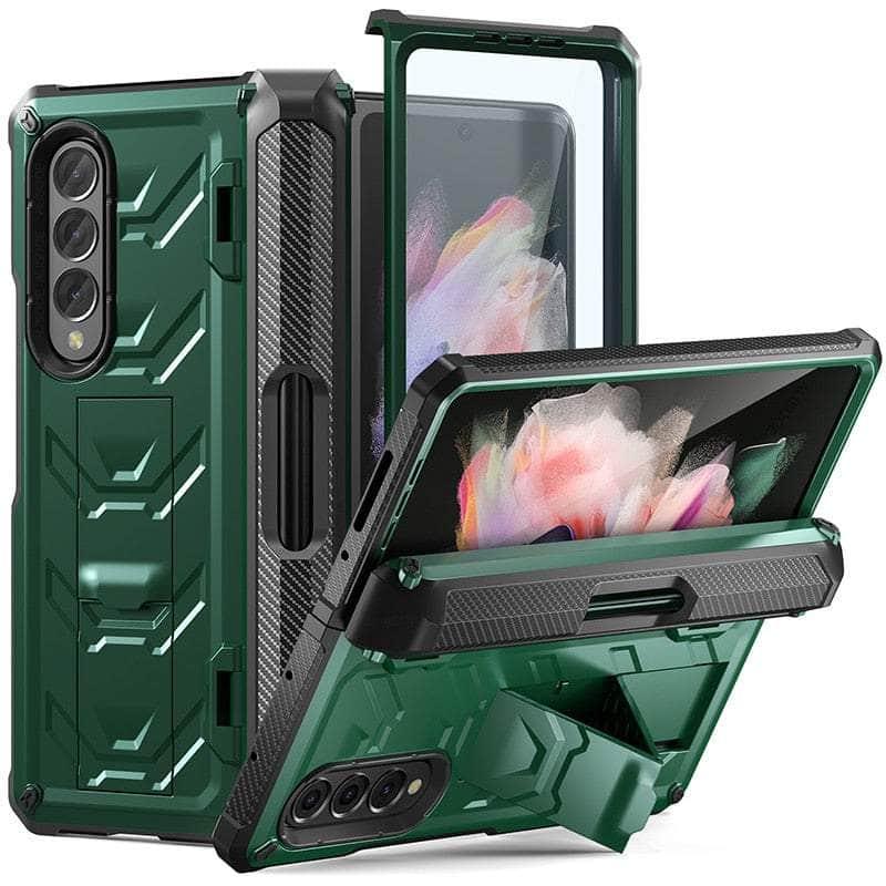 Casebuddy Green / For Galaxy Z Fold 4 Galaxy Z Fold 4 Hinge Pen Slot Kickstand Hard Case