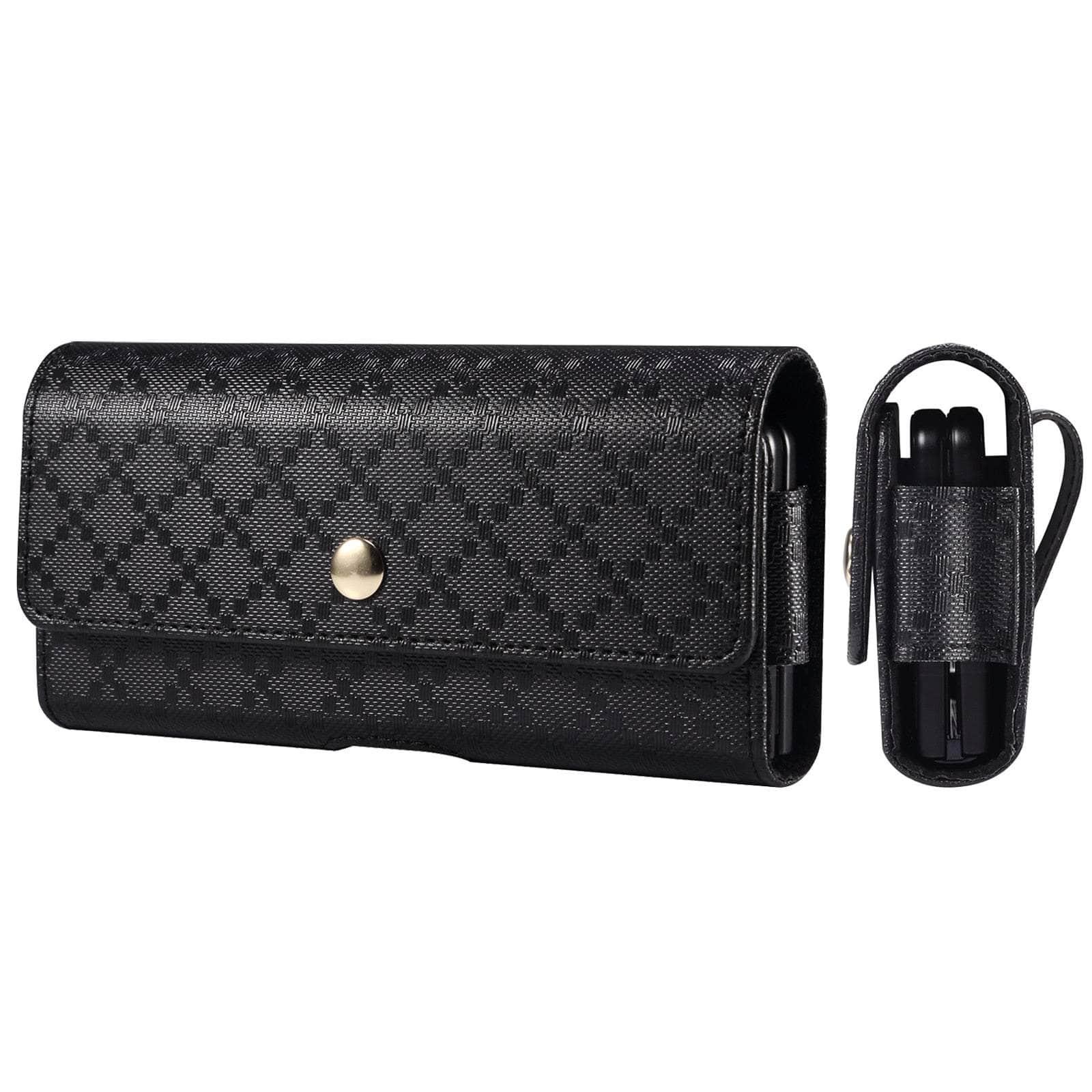 Casebuddy Grid Leather / For Galaxy Z Fold5 Galaxy Z Fold 5 Leather Belt Clip Case