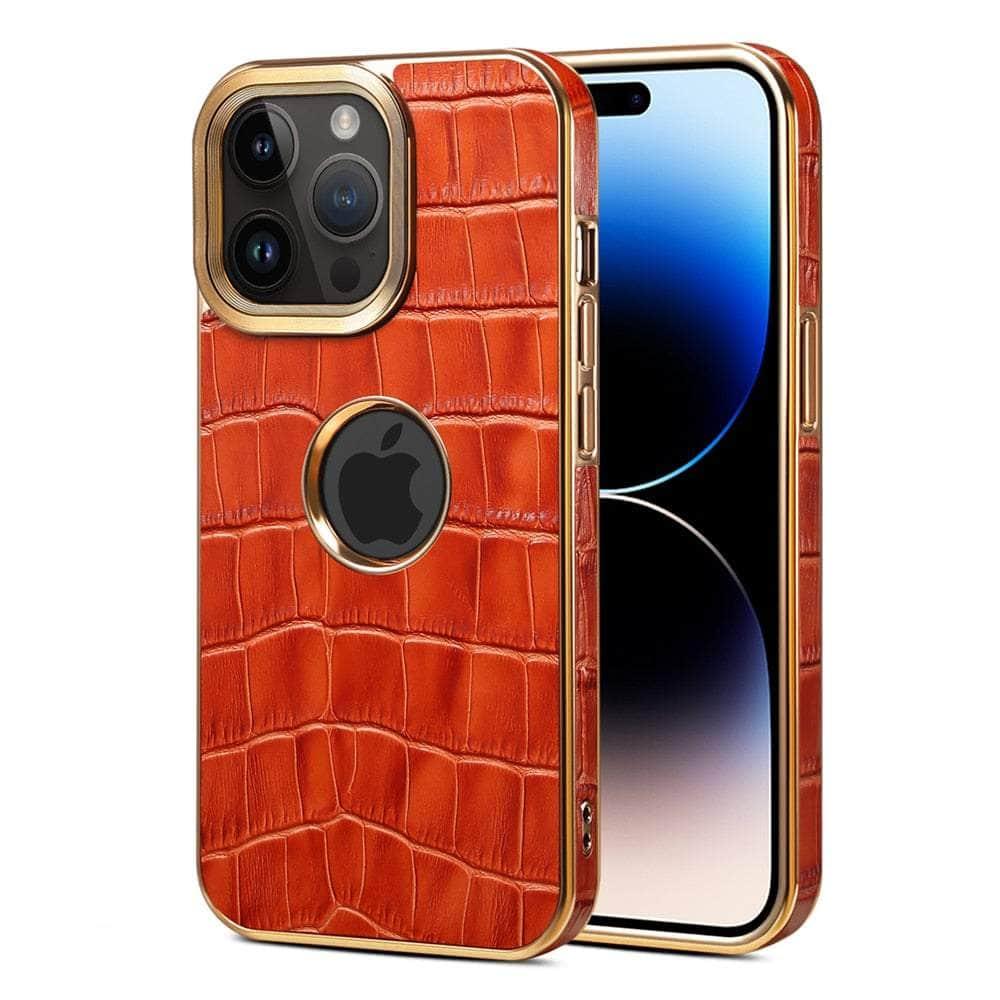 Casebuddy Red / for iPhone 15Pro Max Genuine Leather iPhone 15 Pro Max 3D Texture Case