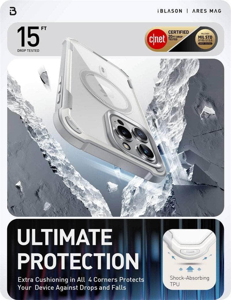Casebuddy iPhone 15 Pro I-BLASON AresMag Shockproof MagSafe Case