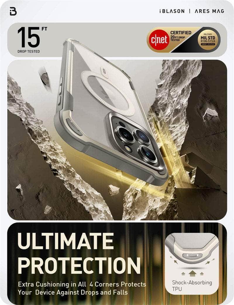 Casebuddy iPhone 15 Pro Max I-BLASON AresMag Shockproof MagSafe Case