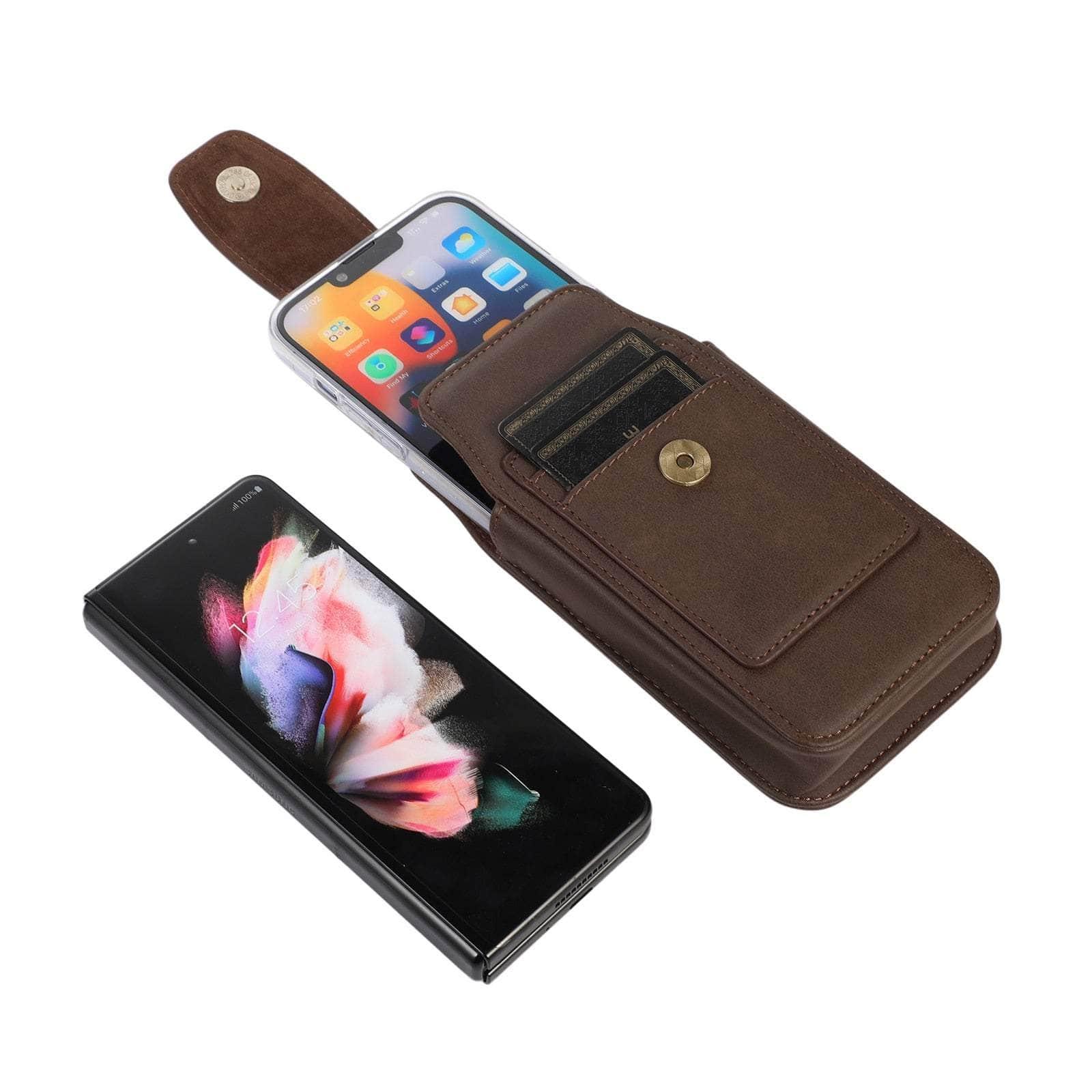 Casebuddy Leather Belt Clip Galaxy Z Fold 5 Holster Pouch