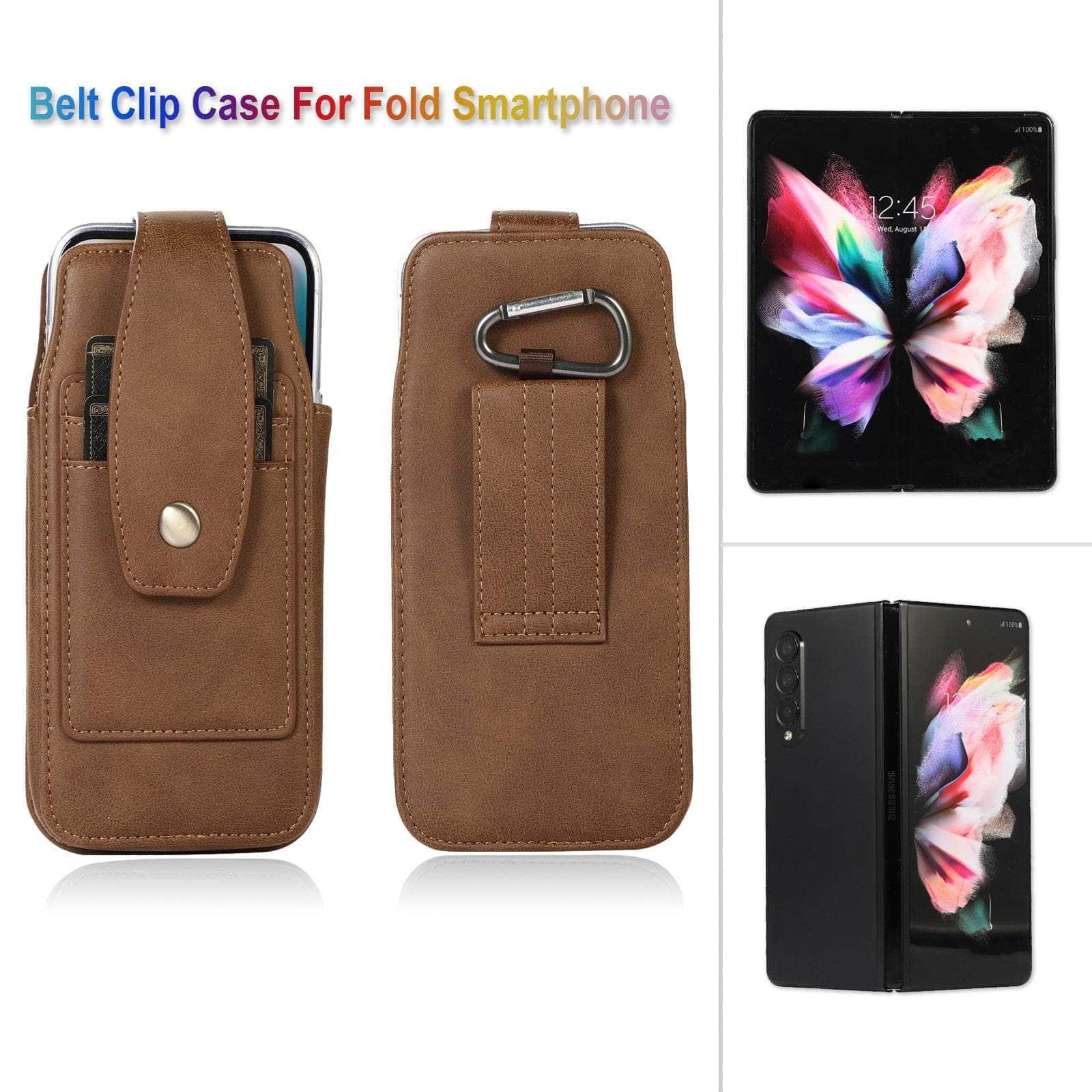Casebuddy Leather Belt Clip Galaxy Z Fold 5 Holster Pouch