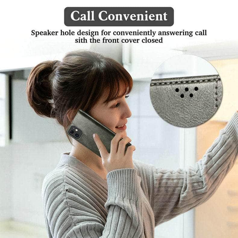 Casebuddy Luxury Galaxy A14 Vegan Leather Magnet Book