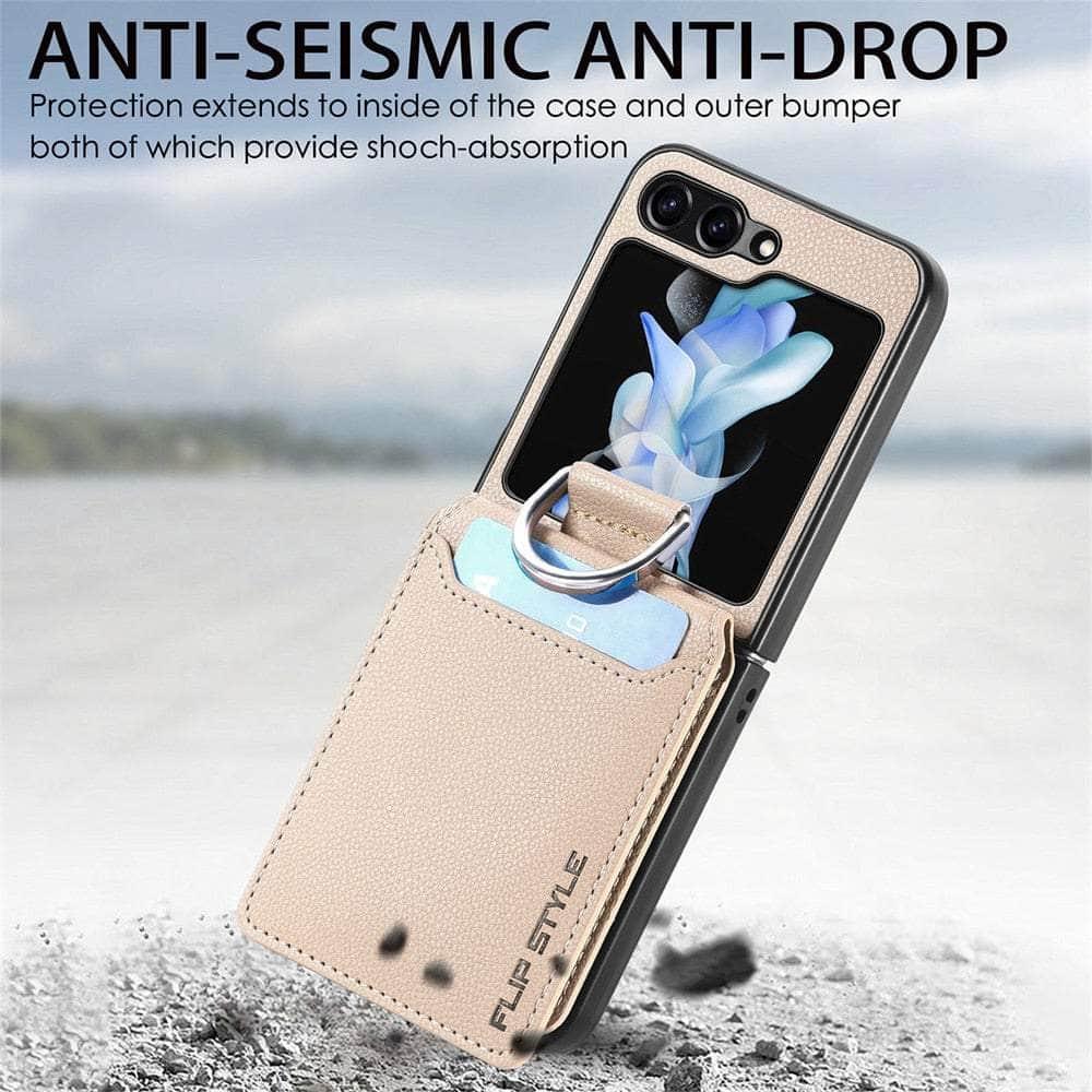 Casebuddy Luxury Vegan Leather Galaxy Z Flip 5 Cover