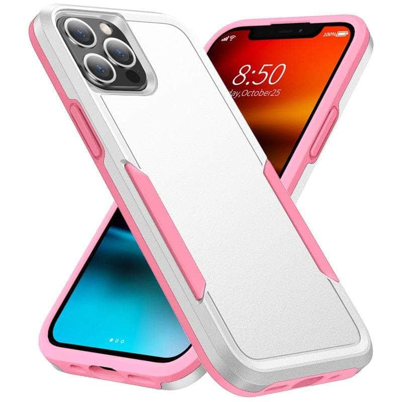 Casebuddy white / For iPhone 15PRO Shockproof iPhone 15 Pro Rugged Silicone Hard Cover