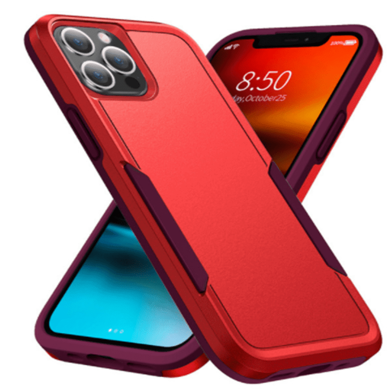Casebuddy red / For iPhone 15PRO Shockproof iPhone 15 Pro Rugged Silicone Hard Cover