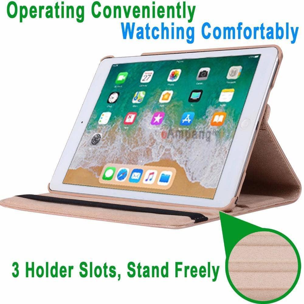 360 Degree Rotating Leather Look Smart Sleep Awake Case iPad Air 3 2019 A2152, A2123, A2154