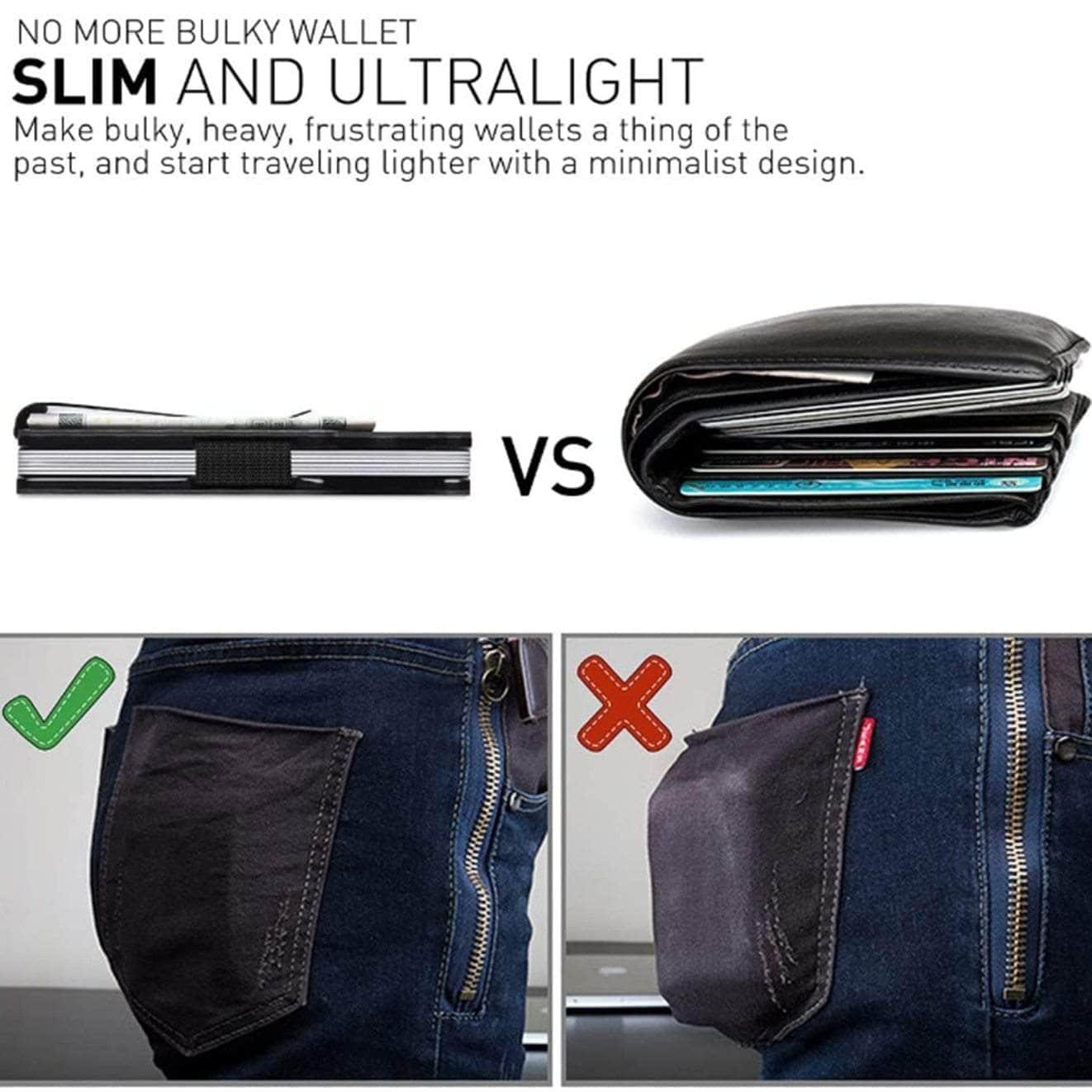 Carbon Fiber Card Holder Mini Slim Wallet RFID Magic Wallet