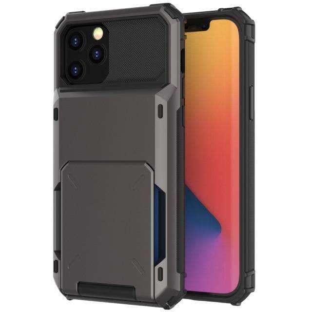 CaseBuddy Australia Casebuddy for iPhone 13 ProMax / black Card Slots Wallet iPhone 13 Pro Max Armor Case