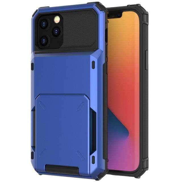 CaseBuddy Australia Casebuddy for iPhone 13 ProMax / Blue Card Slots Wallet iPhone 13 Pro Max Armor Case