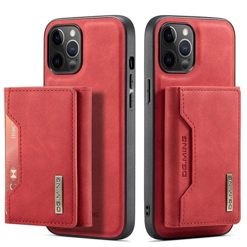 Casebuddy iPhone 14 Max / Red CaseMe iPhone 14 Max Detachable Magnetic Leather Case