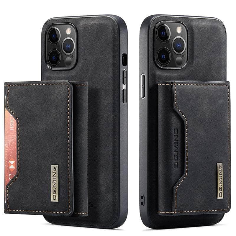 Casebuddy iPhone 14 Pro / Black CaseMe iPhone 14 Pro Detachable Magnetic Leather Case