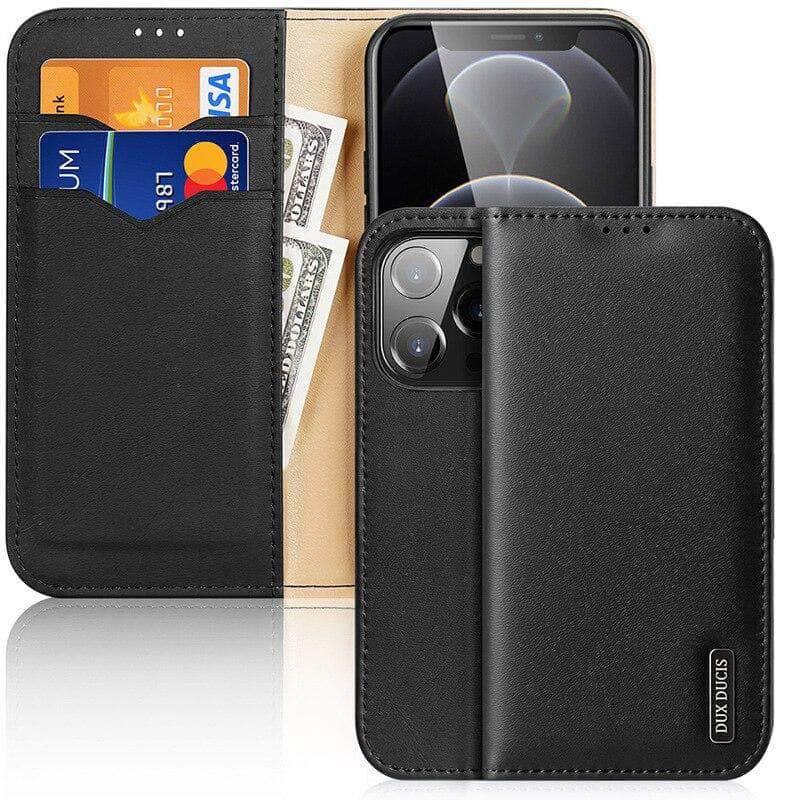 CaseBuddy Australia Casebuddy Dux Ducis Genuine Leather iPhone 13 Pro Wallet Case