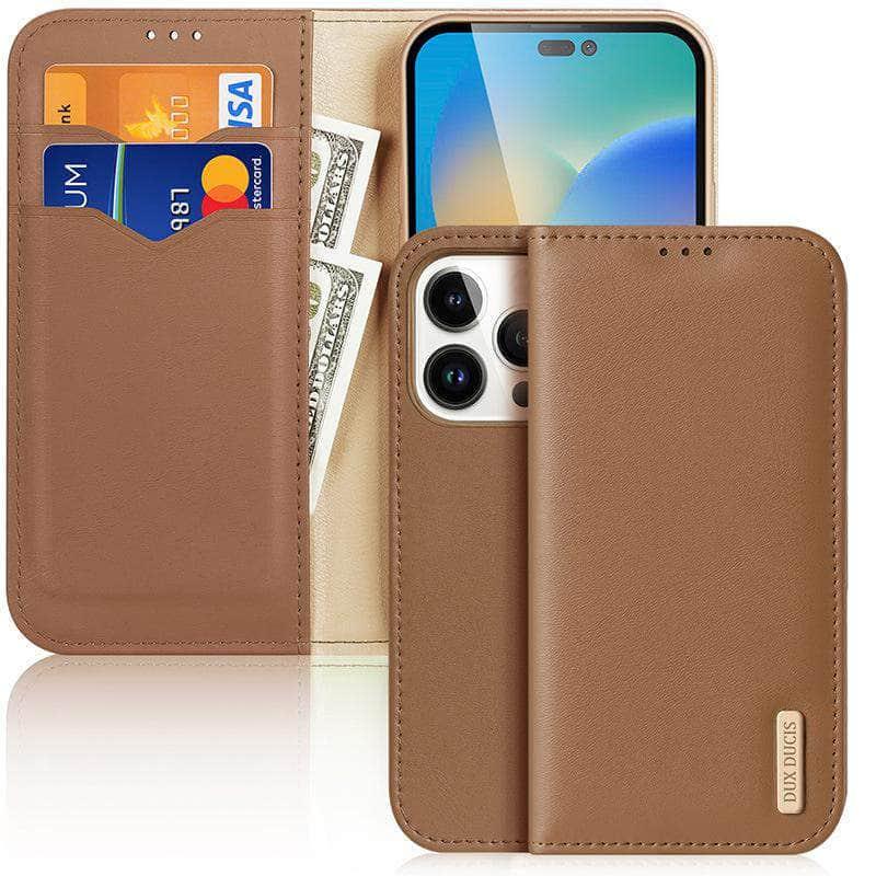 Casebuddy Auburn / For Iphone 14 Dux Ducis Genuine Leather iPhone 14 Wallet