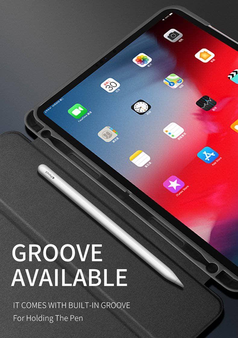 DUX DUCIS Smart Leather Look iPad Pro 12.9 2018 Stand Cover with Pencil Holder Coque - CaseBuddy