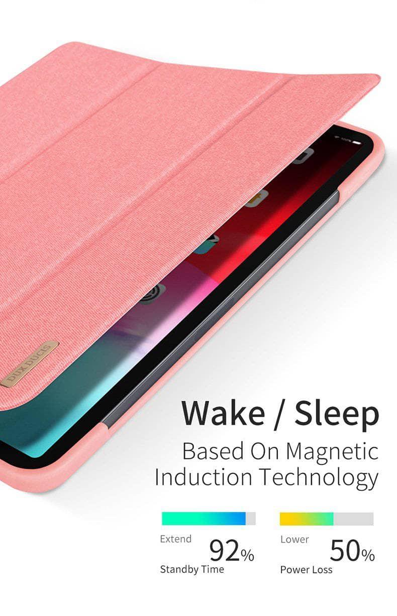 DUX DUCIS Smart Leather Look iPad Pro 12.9 2018 Stand Cover with Pencil Holder Coque - CaseBuddy