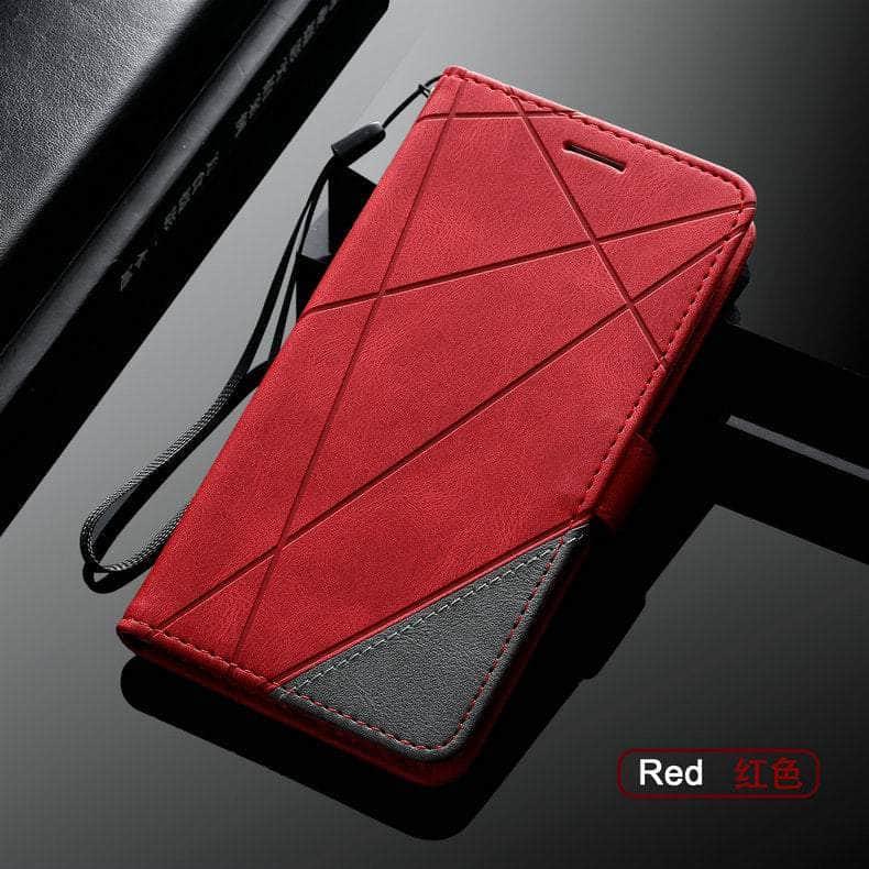 Casebuddy Red / Case & Strap / SAMSUNG S23 Plus Galaxy S23 Plus Leather Business Wallet Book