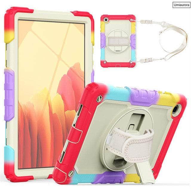 CaseBuddy Australia Casebuddy 03 Rainbow Red / Tab A8 10.5 X200 Galaxy Tab A8 10.5 (2022) Kids Shock Proof Stand Cover
