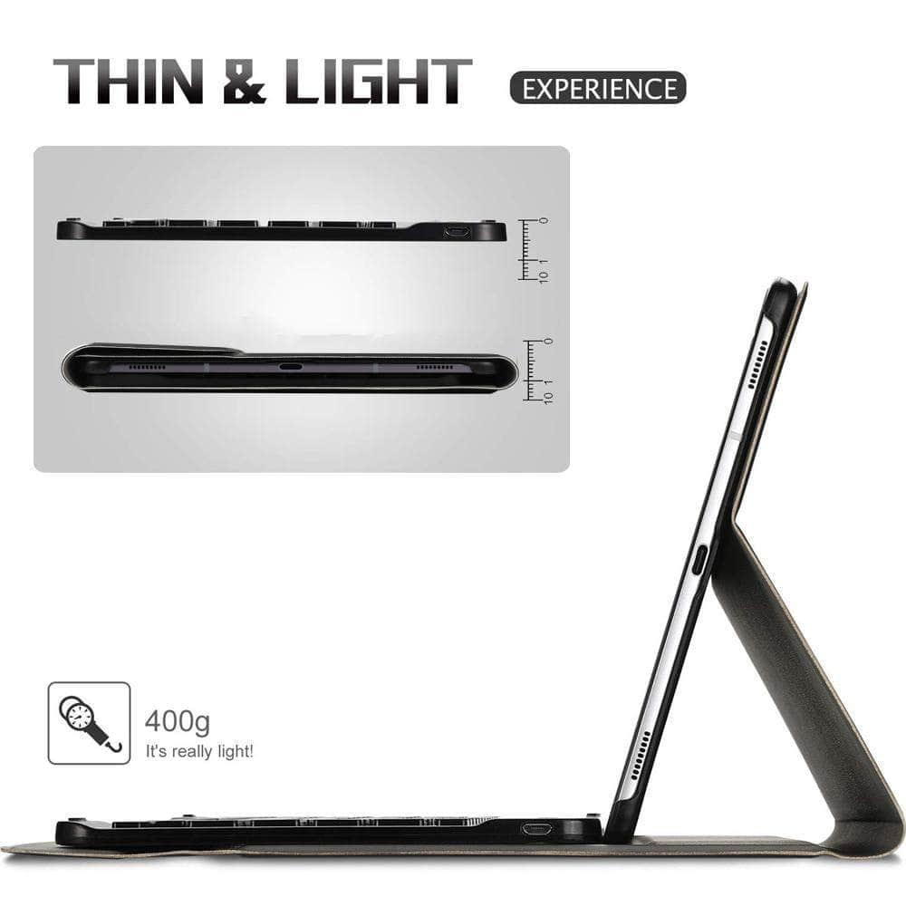 Galaxy Tab S6 10.5 T865 T860 7 Color Backlit Bluetooth Keyboard Flip Stand Case - CaseBuddy