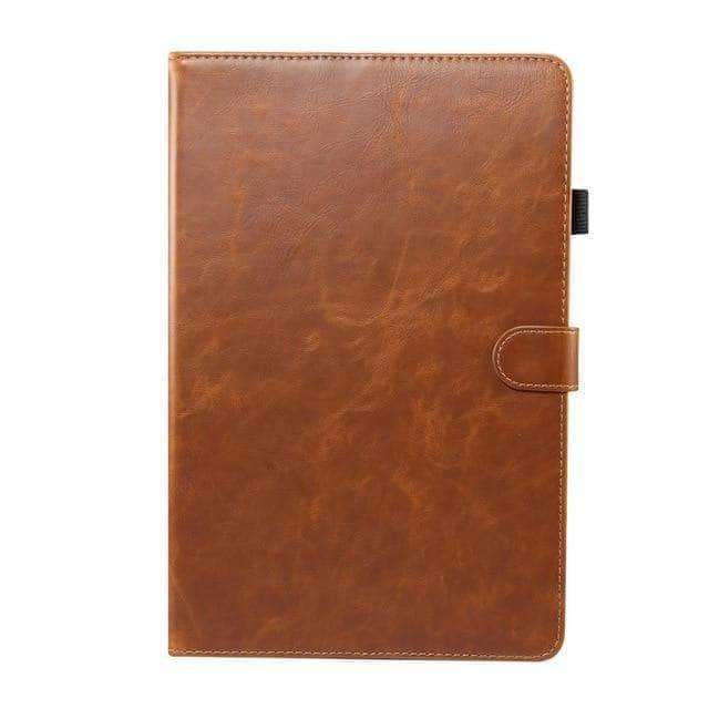 CaseBuddy Australia Casebuddy Light Brown Galaxy Tab S6 Lite 10.4 P610 P615 Premium PU Leather Stand with Pencil Holder