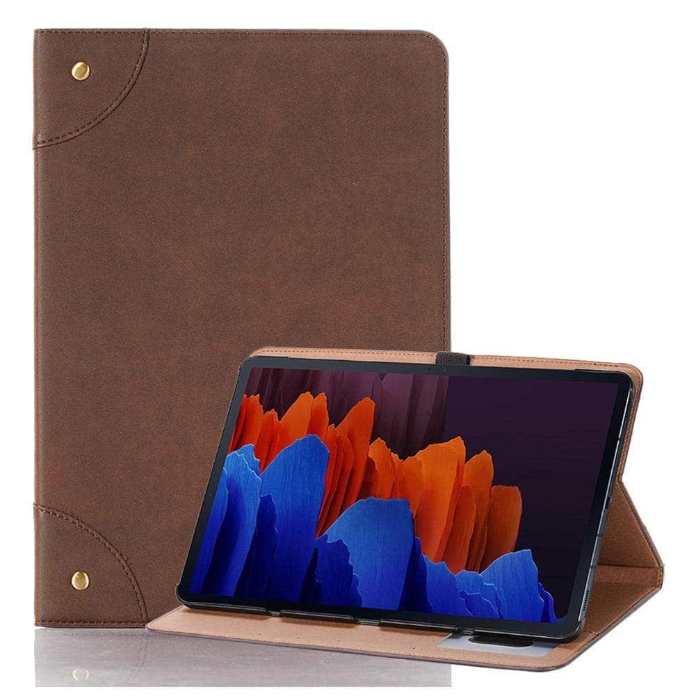 Galaxy Tab S7 11 T870 T875 Automatic Wake/Sleep Magnetic Kickback Retro Flip Case - CaseBuddy