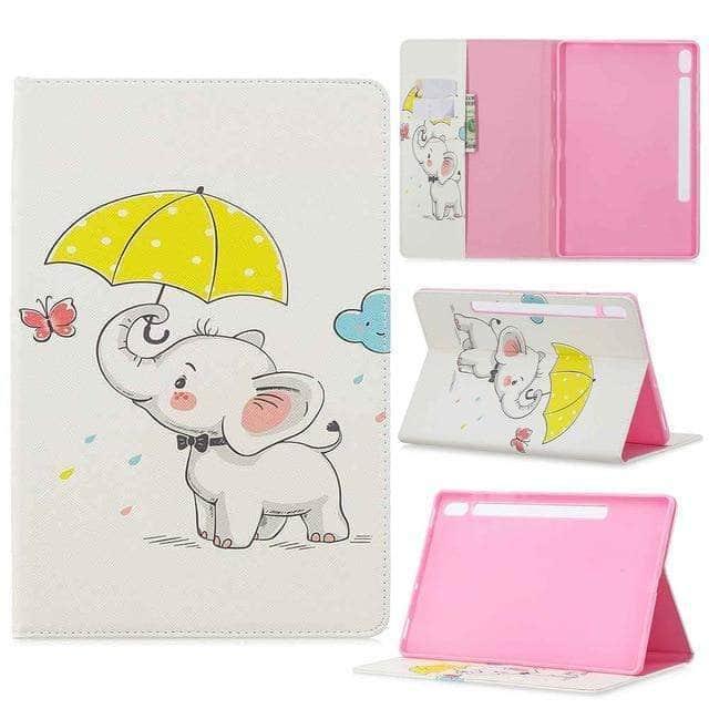 CaseBuddy Australia Casebuddy Umbrella Elephant Galaxy Tab S7 11 T870 T875 Slim Shockproof Stand Case