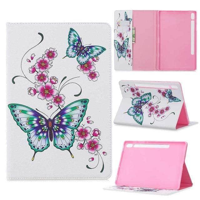 CaseBuddy Australia Casebuddy Peach butterfly Galaxy Tab S7 11 T870 T875 Slim Shockproof Stand Case