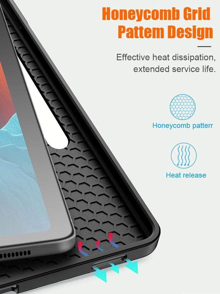 Galaxy Tab S7 T870 T875 Pencil Holder Soft TPU Back Shell Magnetic Smart Case - CaseBuddy